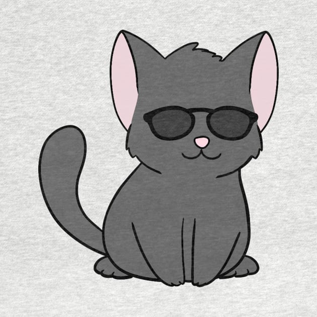 Black Cat wearing Sunglasses by BiscuitSnack